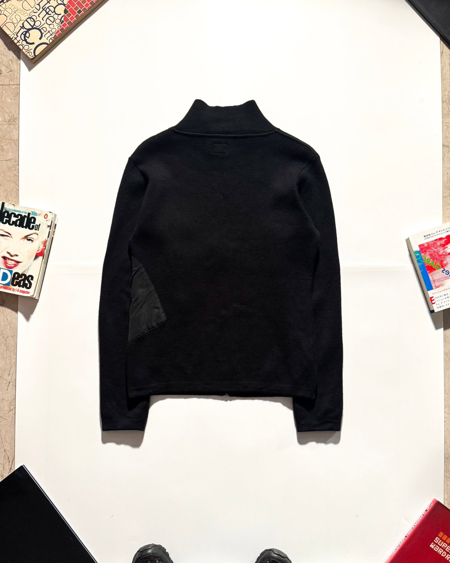 AW2000 Asymmetrical Patch Pocket Zip Up  Knit Jumper ( ~S~ )