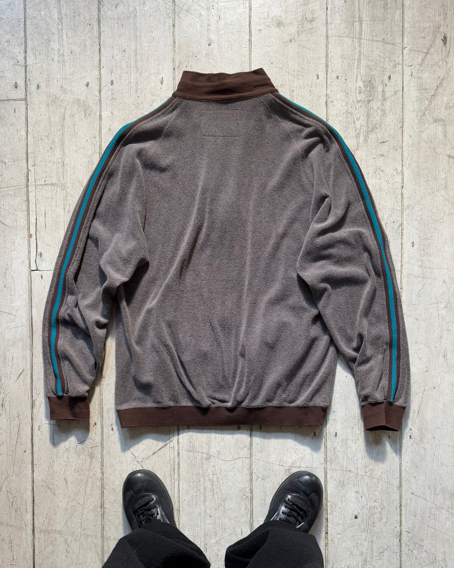 Brown /Teal  Velour Side Striped Track Top / Jumper (~XL~)