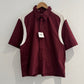 Early 2000s Mesh Shoulder Panel Burgundy Shirt  (M~L)