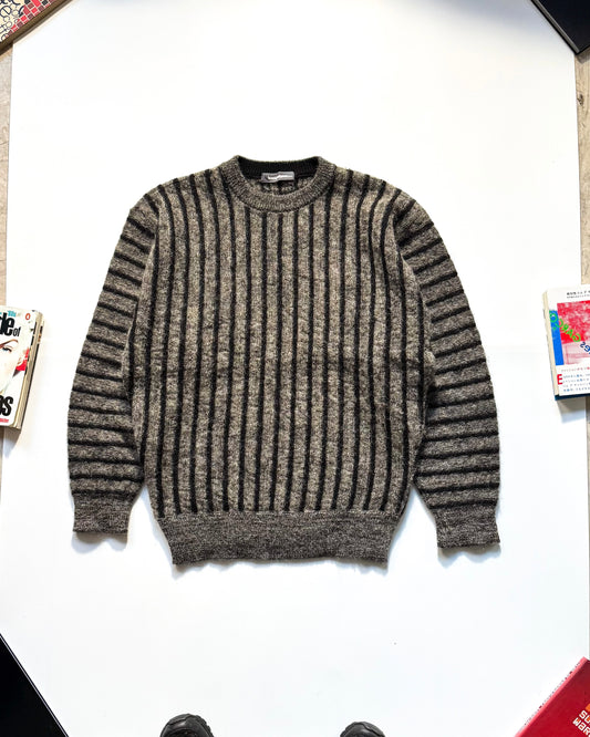 AW86 Grey Vertical Striped Knit Sweater / Jumper (~L~)