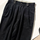80s Black Leather Belt Loop Detail Pleated Pants  (~32~)