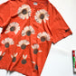 90s Peach Flower Petal Print Top / T-shirt (M~L)