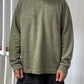 Heather Green Zip Pocket Light Weight Jumper (M~L)
