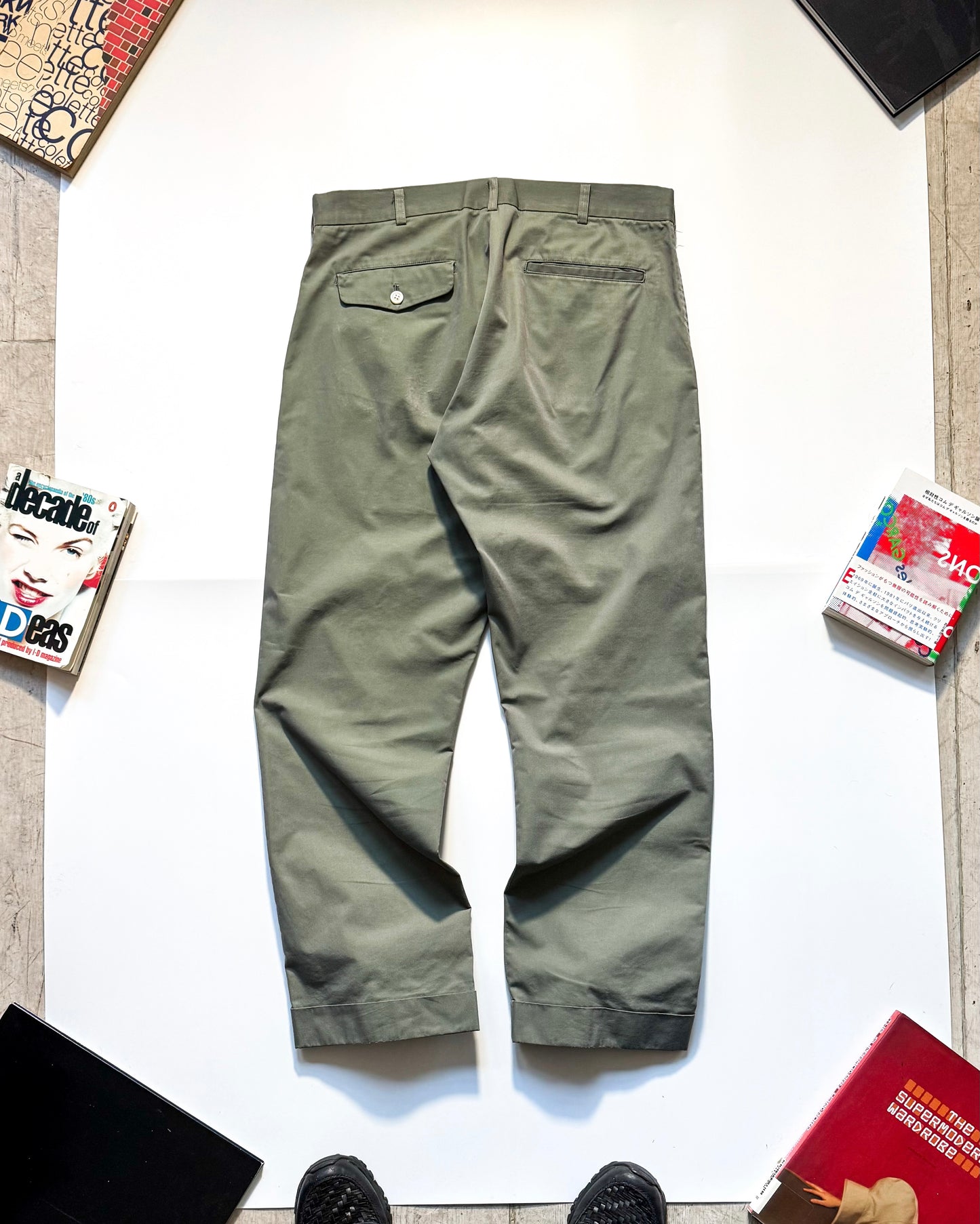 90s Shimmer Green / Grey Pants (30~32)