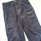 Early 2000s Washed Navy Asymmetrical Patch Pocket Cargo Pants (31~33)