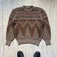 Late 70s / 80s Brown Candy Cane Style Ribbing / Zig Zag Pattern Jumper (~M~)