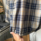 Early 2000s Plaid Mesh Lined Grey Blue Orange Windbreaker Jacket (L)