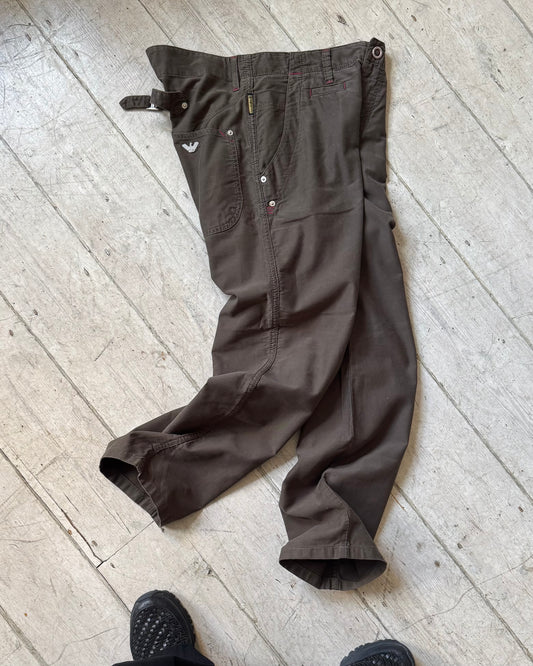 Early 2000s Olive Brown / Red Work Pants  (30~32)