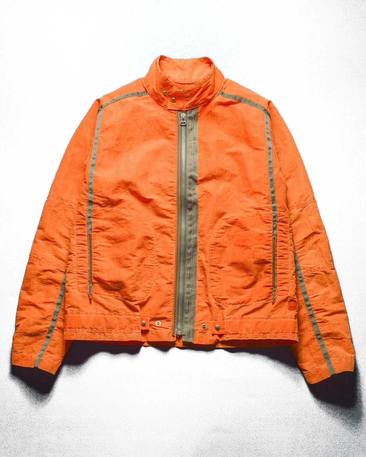 2005 Orange Grain Stitch Pattern Parachute Jacket (~XL~)