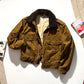 80s Detachable Fleece Collar Brown Military Style Jacket  (~M~)