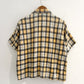 Pale Yellow / Grey Woven Plaid Short Cotton Shirt (M~L)