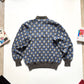 90s Blue / Grey Argyle Pattern Quarter Button Collared Knit Jumper (M~L)