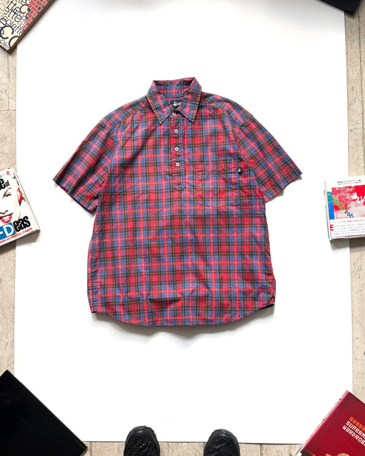 Plaid Quarter Button Up Shirt (M~L)