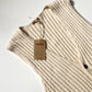 90s Ribbed Cream Knit Vest (~L~)