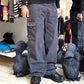 Early 2000s Washed Navy Asymmetrical Patch Pocket Cargo Pants (31~33)