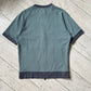Spring 2001 Tonal Washed Blue / Grey Zip Up Jersey Top (~M~)