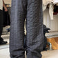 2004 Crinkle Process Striped Grey Wide Pants  (~34~)