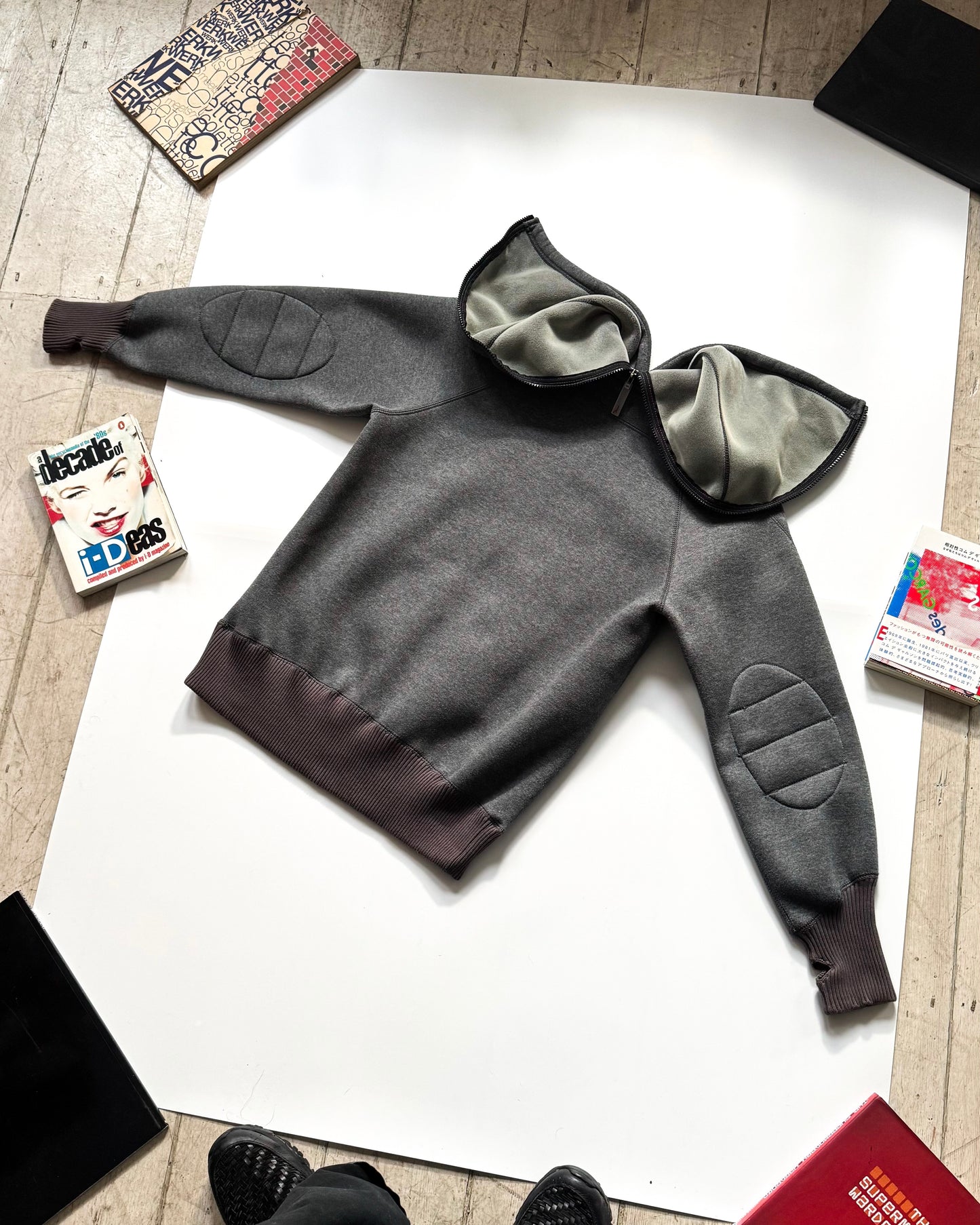 Engineered Jeans 2000s Split Pilot Hood Scuba Hoody (S~M)