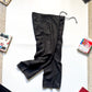 2000s Traced Pocket Contrast Stitch Linen Cotton Poly Washed Black Trousers  (28~30)
