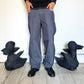 Early 2000s Deep Chambray Blue Pinstriped Trousers  (32~34)