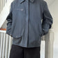 2000s Cold Grey Moleskine  Asymmetrical Detachable Fleece Collar Moto Jacket (~M~)