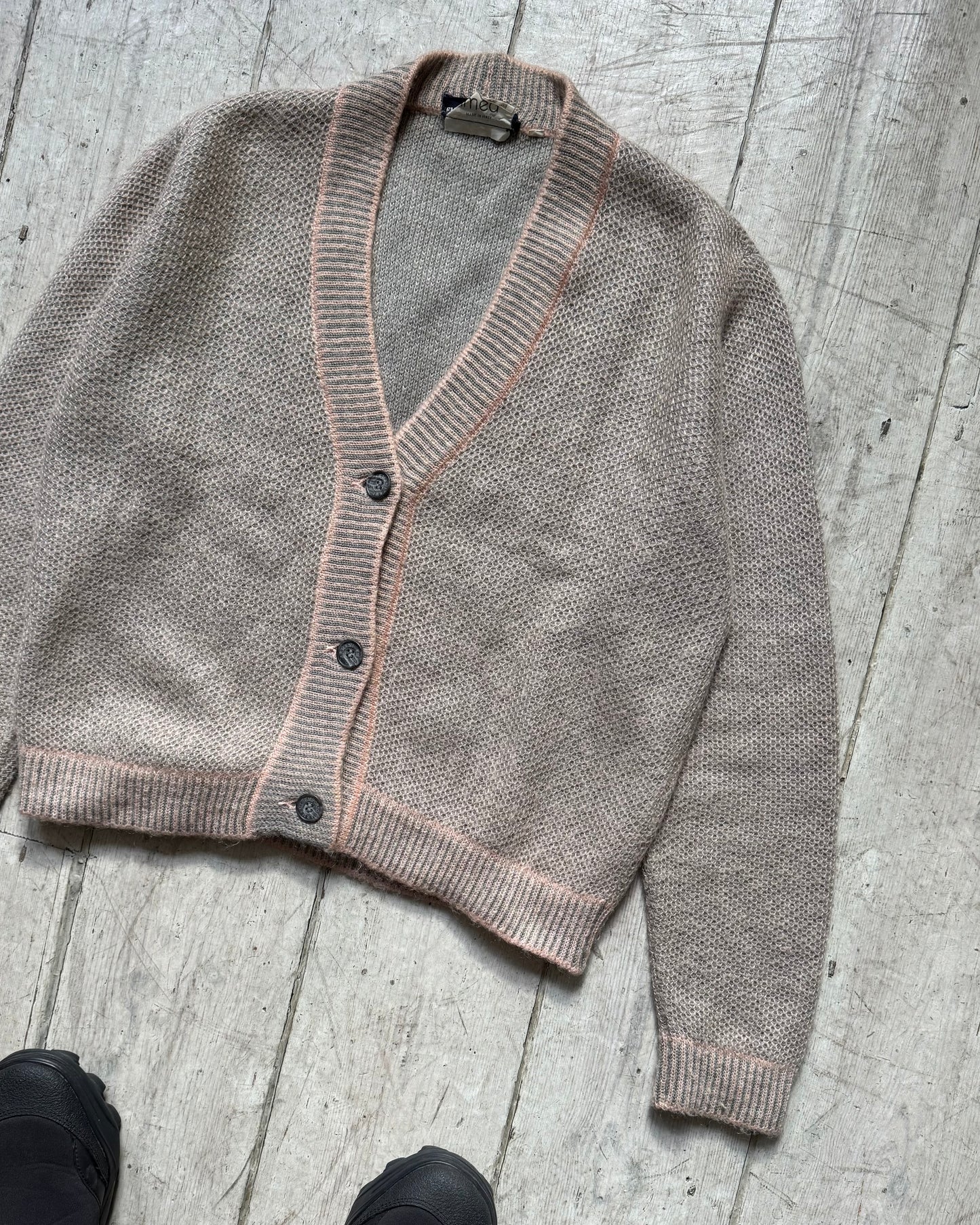 Scale Texture Blush / Grey Knit Jumper / Cardigan  (~S~)