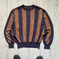 Summer 1991 Linen Rayon Blend Vertical Stripe Knit Sweater / Jumper (~M~)