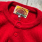 80s Maillaparty Red Submariner Style Henley Collar Knit Jumper  (S~M)