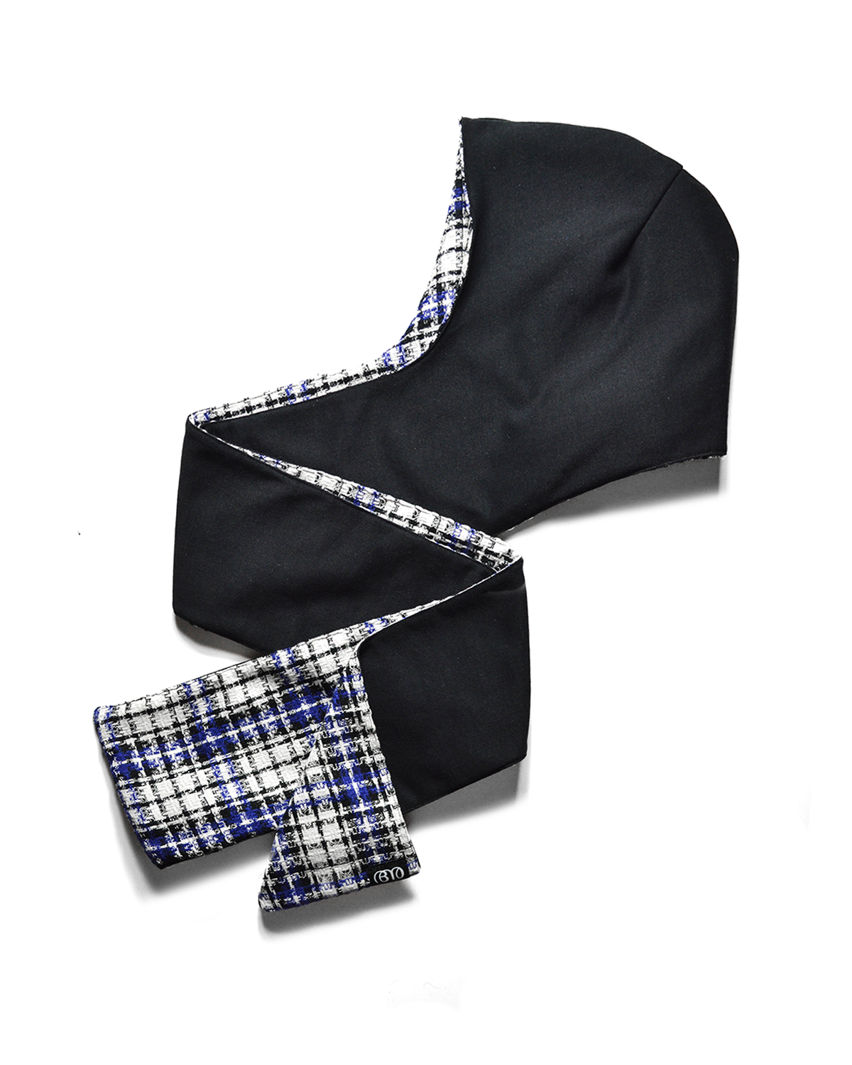 Blue Plaid / Black Reversible Scood Harf (OS)