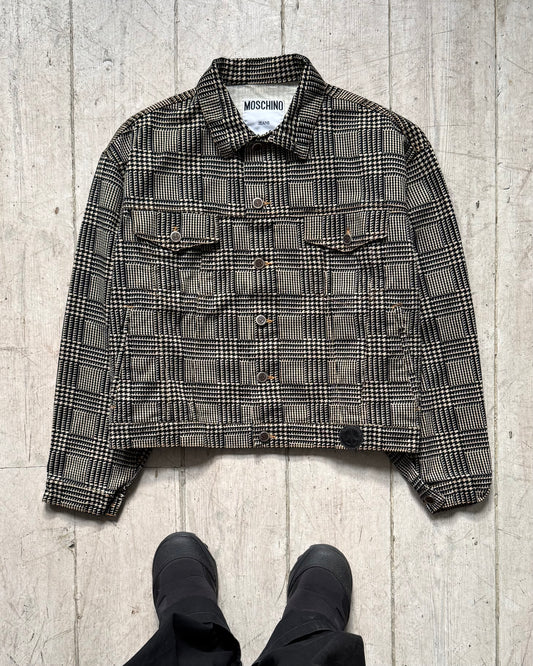 90s Houndstooth Trucker Jacket (M~L)