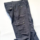 Early 2000s Washed Navy Asymmetrical Patch Pocket Cargo Pants (31~33)