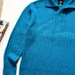 Early 2000s Vivid Blue Collared Chunky Ribbed Knit Jumper (~L~)