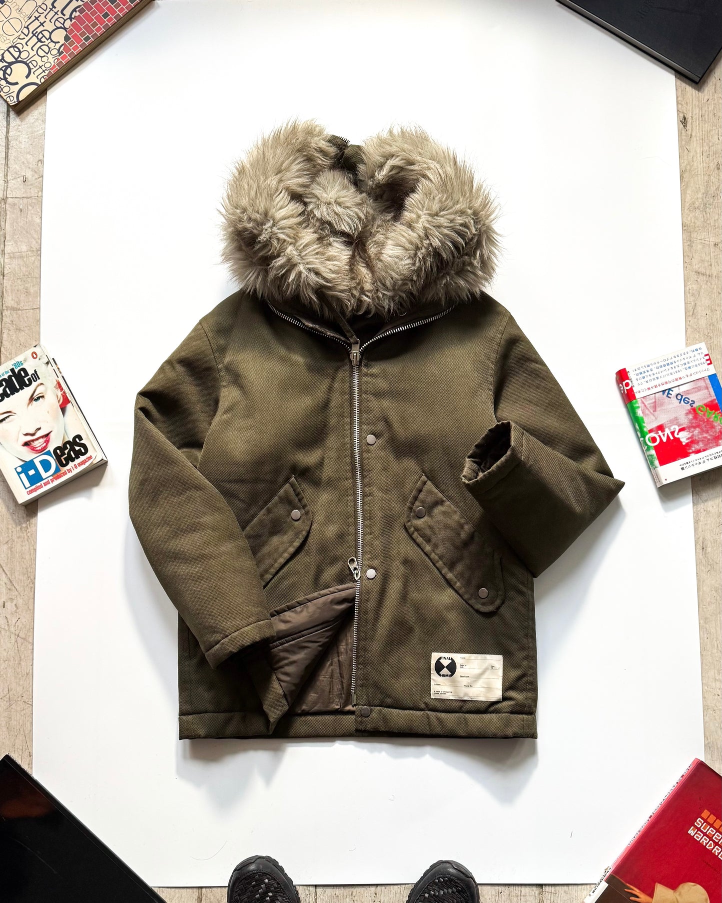 Spring 2000 Faux Fur  Face Full Zip Parka Jacket (~M~)