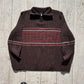 Early 2000s Brown Striped Quarter Zip Knit Jumper  (~M~)