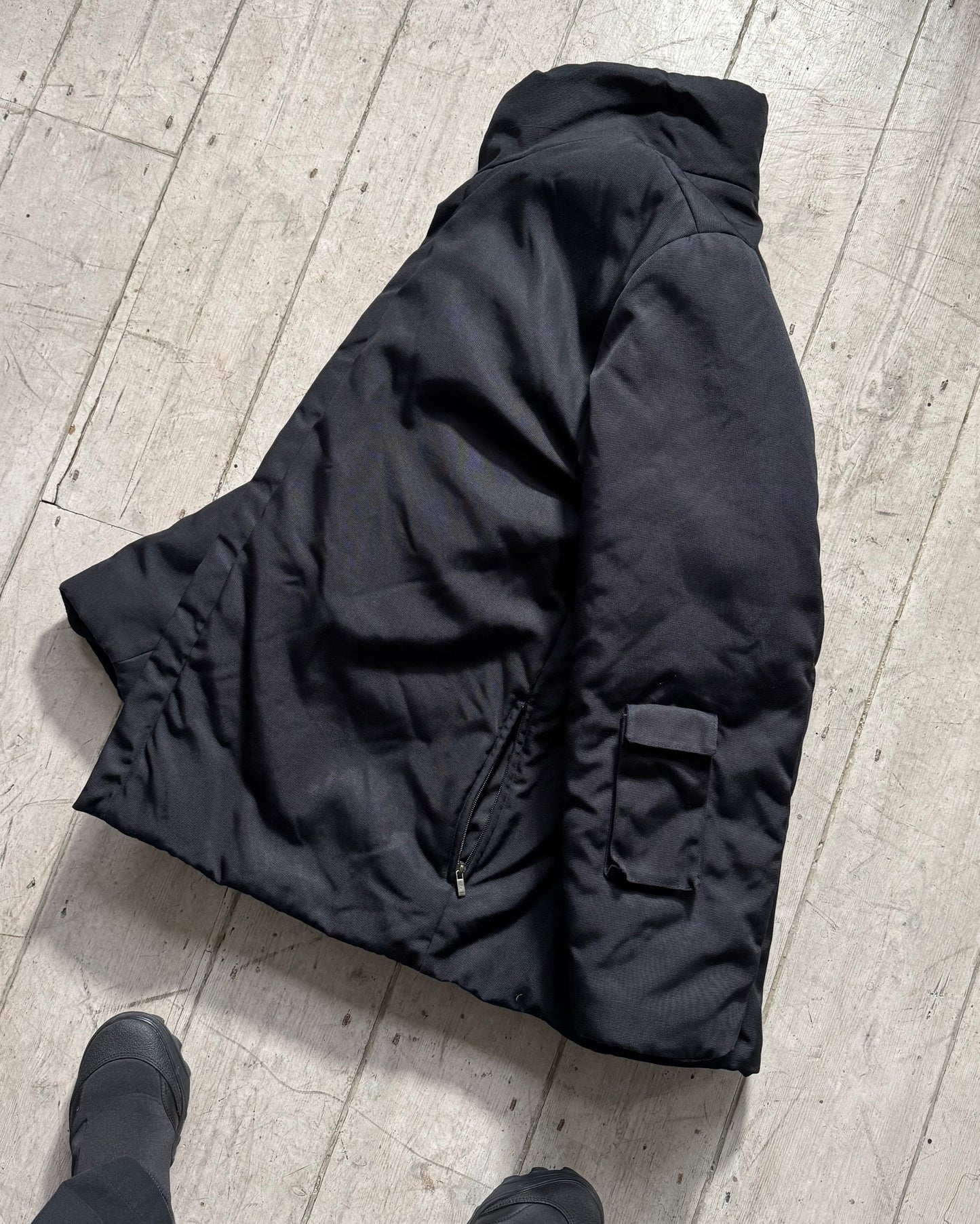 2000s Black Sleeve Pocket Padded Jacket (~XL~)