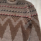 Late 70s / 80s Brown Candy Cane Style Ribbing / Zig Zag Pattern Jumper (~M~)