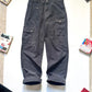 Early 2000s Washed Navy Asymmetrical Patch Pocket Cargo Pants (31~33)
