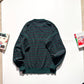 AW82 Grey / Green Striped Knit Sweater / Jumper (~M~)