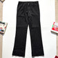 Early 2000s Striped Black Bootcut Trousers (30~31)