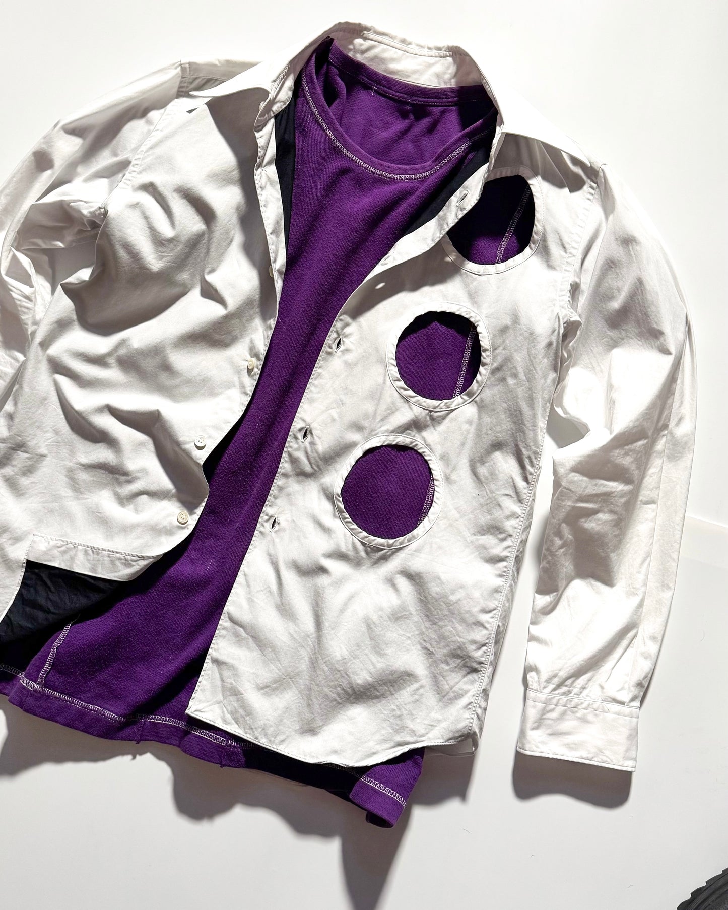 2010s Cutout Panel  White Shirt (M~L)
