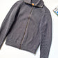 2000s Grey Thick Ribbed Knit Zip Up Jumper (~ S~)