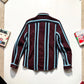 2002 Maroon Blue Black Vertical Striped Shirt (~M~)