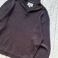 90s Heather Yellow Brown Quarter Zip Knit Jumper (M~L)