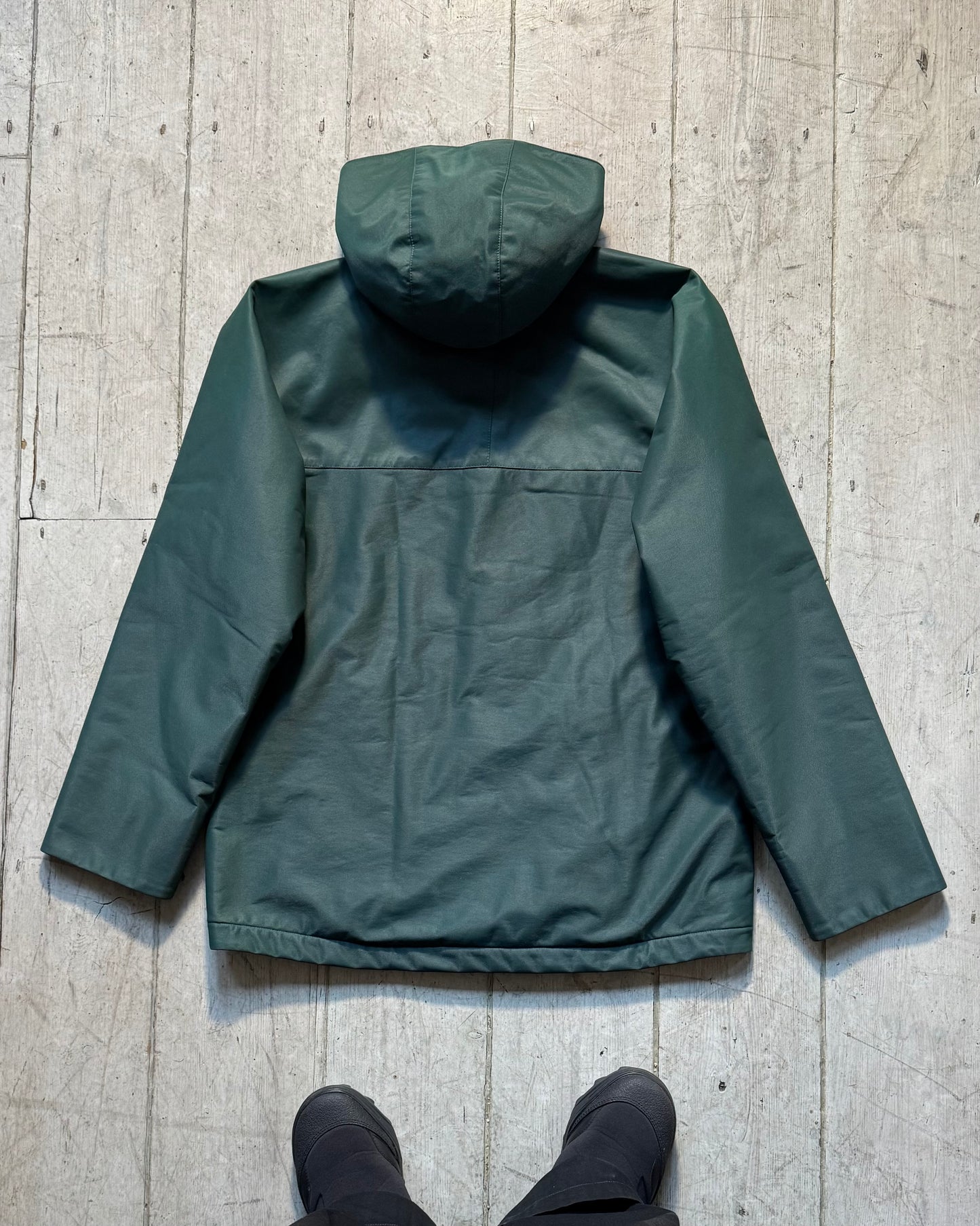 2000s Iridescent Deep Green Fleece Lined Side Zip Technical Jacket (~M~)