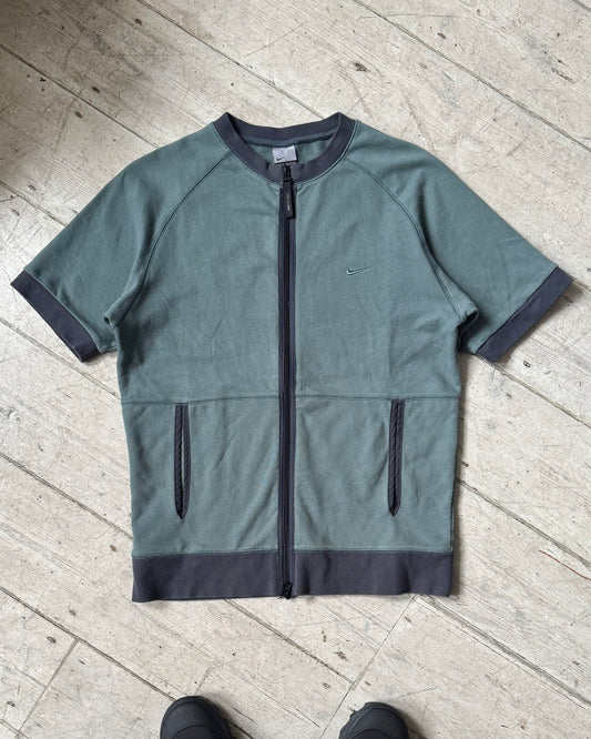 Spring 2001 Tonal Washed Blue / Grey Zip Up Jersey Top (~M~)