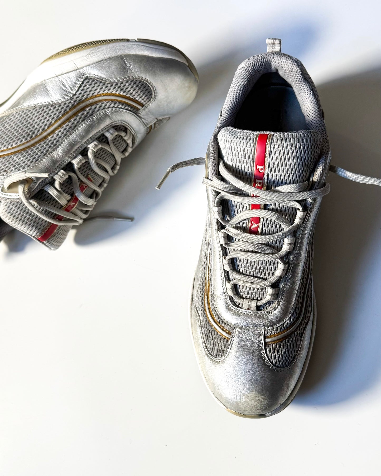 Luna Rossa Sailing White / Silver Sneakers  Shoes (uk8~uk8.5)