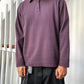2000s Muted Egg Plant Tone Minimal Quarter Zip Long Sleeve Polo (~M~)
