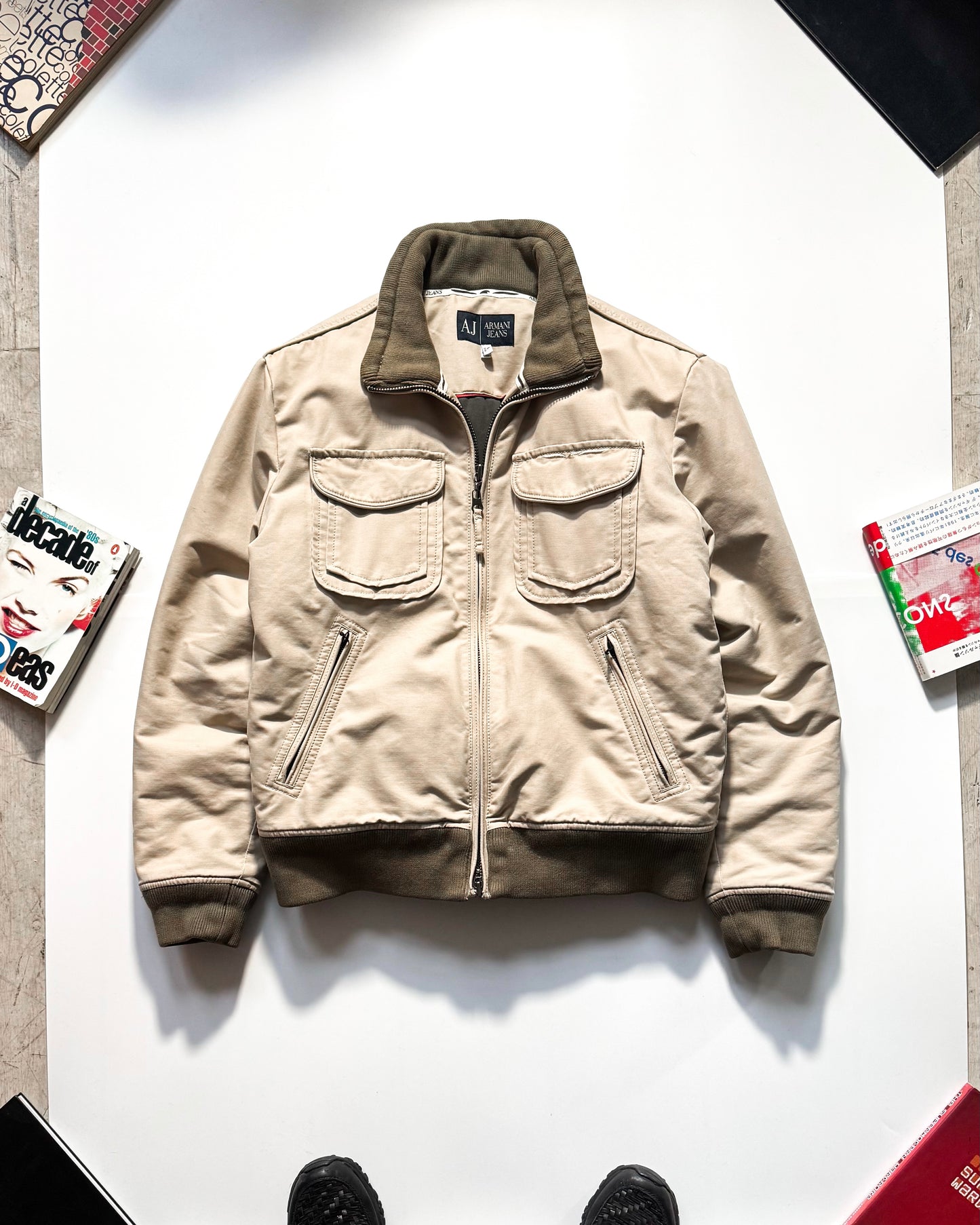 Beige Double Stacked Pocket Padded Work Jacket (~L~)