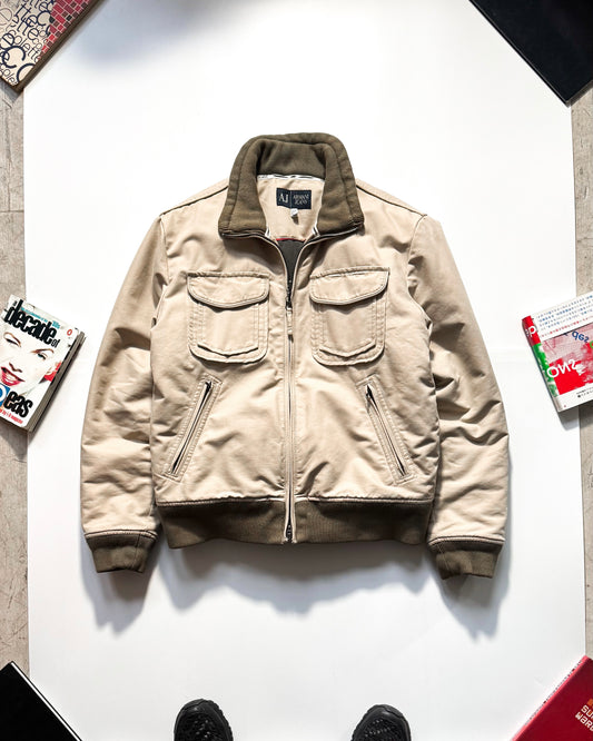 Beige Double Stacked Pocket Padded Work Jacket (~L~)