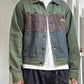 Green Brown Blue Panelled Trucker Jacket (~M~)